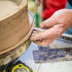 John Higgins at work in his studio 2018